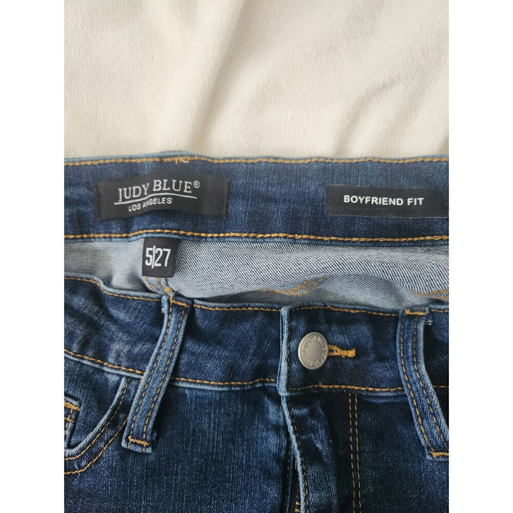 Judy Blue Boyfriend Fit Jeans sz 27 straight leg med wash classic preppy stretch - Picture 7 of 10